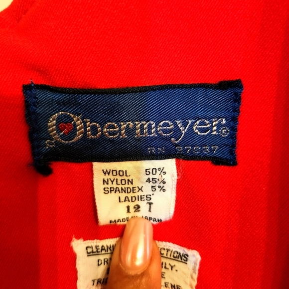 VINTAGE OBERMEYER RED SKI OVERALLS WOMENS SZ 12T - Picture 9 of 9
